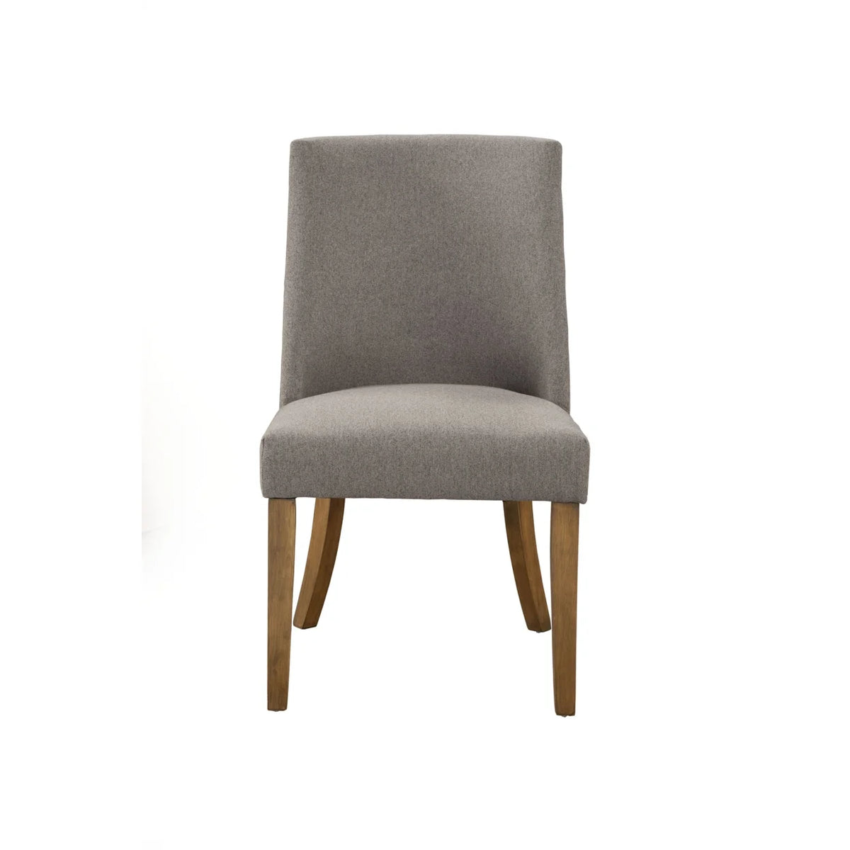 Fabric Upholstered Wooden Side Chairs Set of Two Gray and Brown D5231