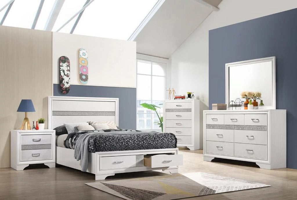 White 4-piece Full Storage Bedroom Set P3214