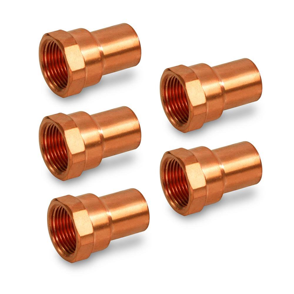 1-1/4 in. Copper Female Adapter Fitting 5-Pack Q807316