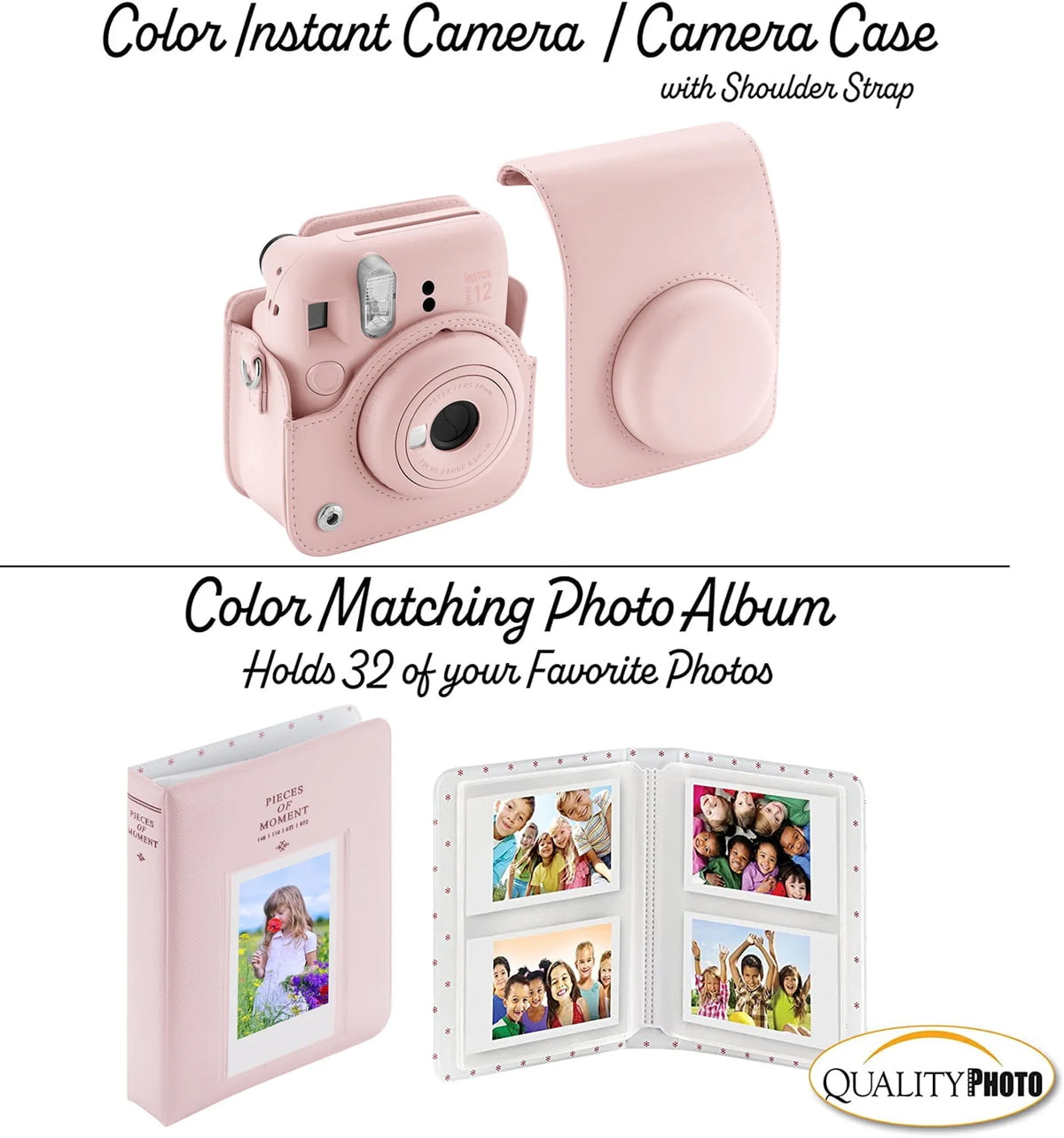 Blossom Pink Instant Camera with Case and Accessory Kit T686645