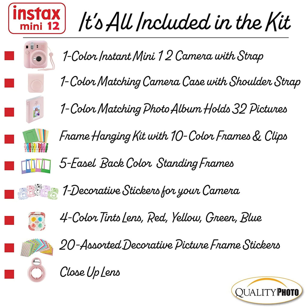Blossom Pink Instant Camera with Case and Accessory Kit T686645