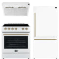 30 Electric Range, Range Hood and Refrigerator in White C35922