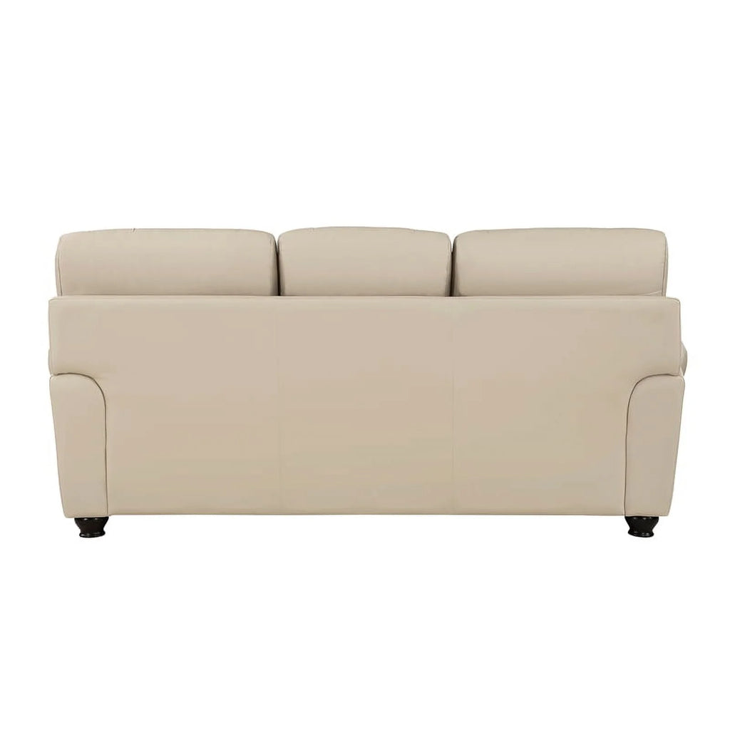 Leather 2-Piece Upholstered Sofa Set in Cream H578