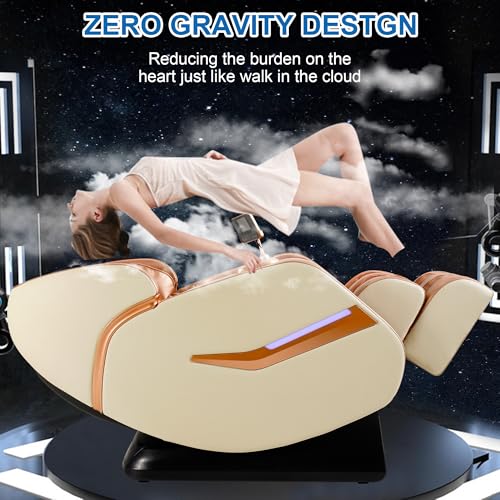 Zero Gravity SL-Track Shiatsu Full Body Massage Chair with Body Scan, Waist Heating, Bluetooth, Foot Rollers, 32 Airbags & Extended Footrest E4542