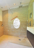 Oval Etched Window Decal Vinyl Glass Cling X50778