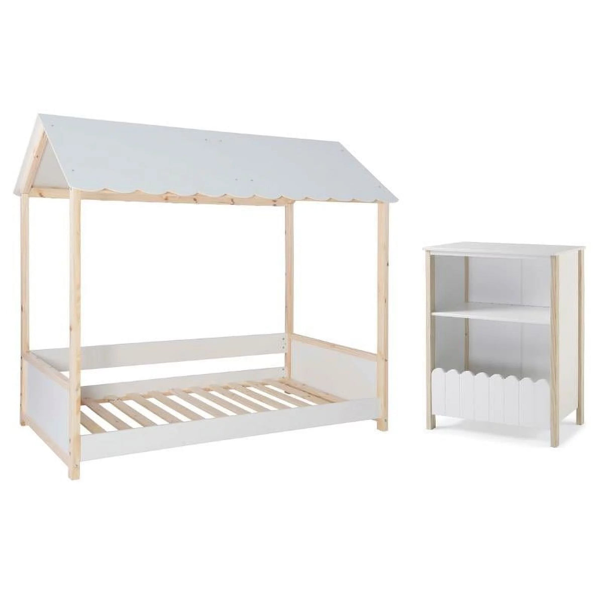 2-Piece Set with Twin Youth House Bed and Bookcase B231