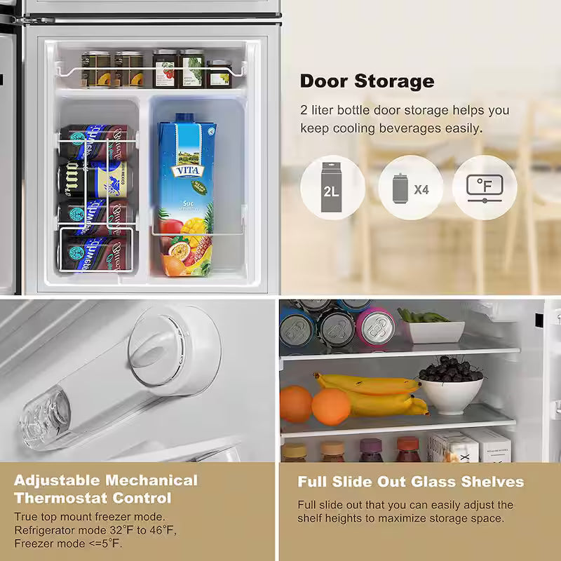 3.1 cu. ft. Stainless Steel Mini Fridge with Dual Door Freezer K365