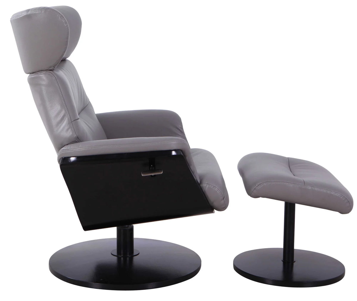 Gray and Black Recliner Chair with Ottoman O1966
