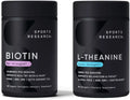 Vegan Biotin 10,000mcg with Coconut Oil 120 Softgels and L-Theanine 200mg 60 Count D590284