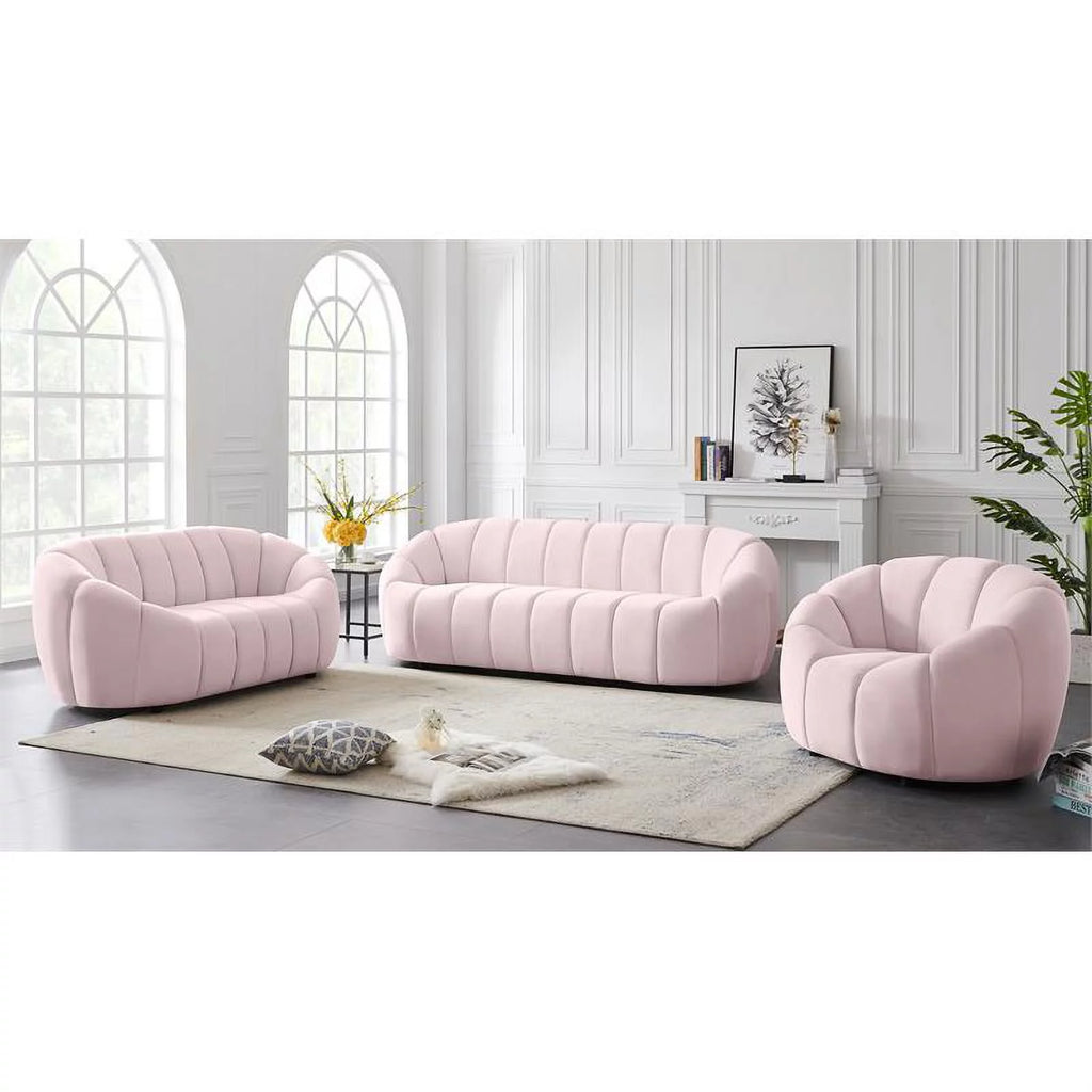 Pink Velvet Loveseat Q3770