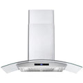 380 CFM Convertible Wall Mount Range Hood with Glass Canopy V21087