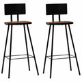 2 Piece Bar Stools with Backrest Steel Frame N23215