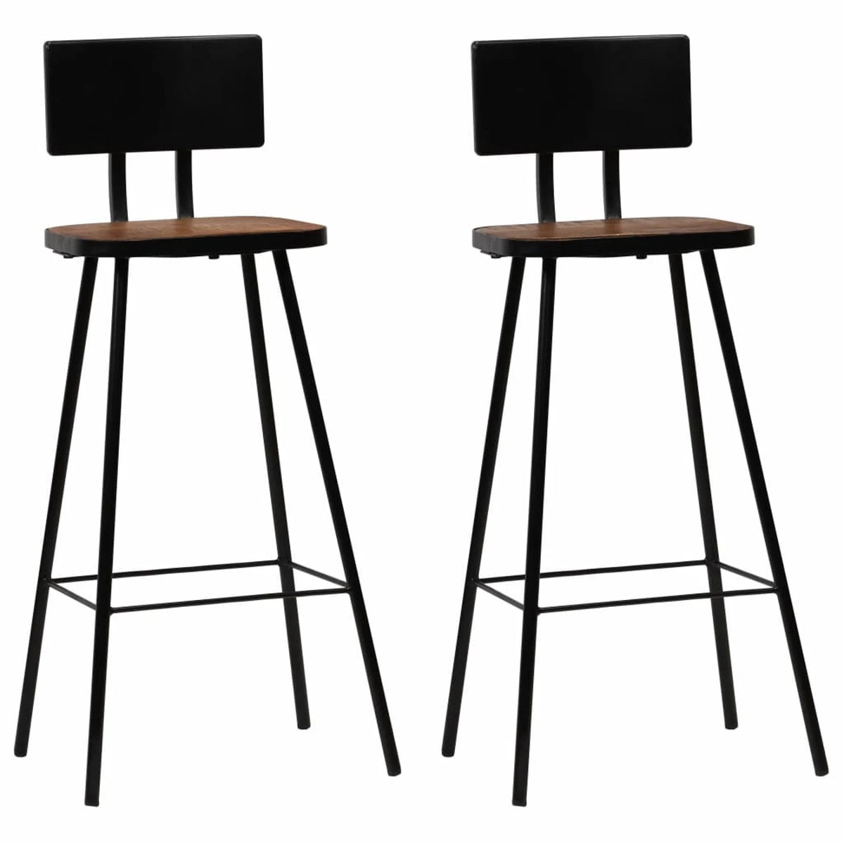 2 Piece Bar Stools with Backrest Steel Frame N23215