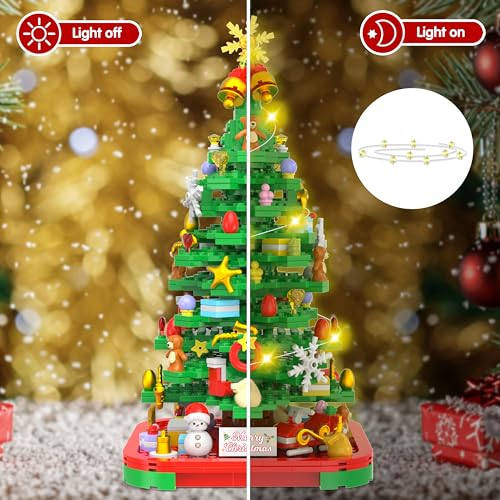 Christmas Tree Building Blocks Kit with Lights N517789