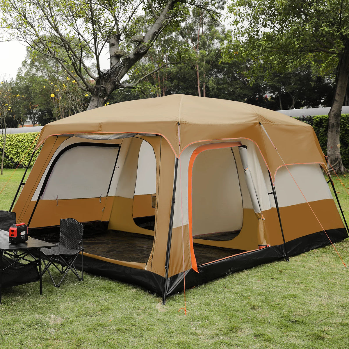 Extra Large 5-8 Person 2 Room 3 Door Waterproof Double Layer Tent W519