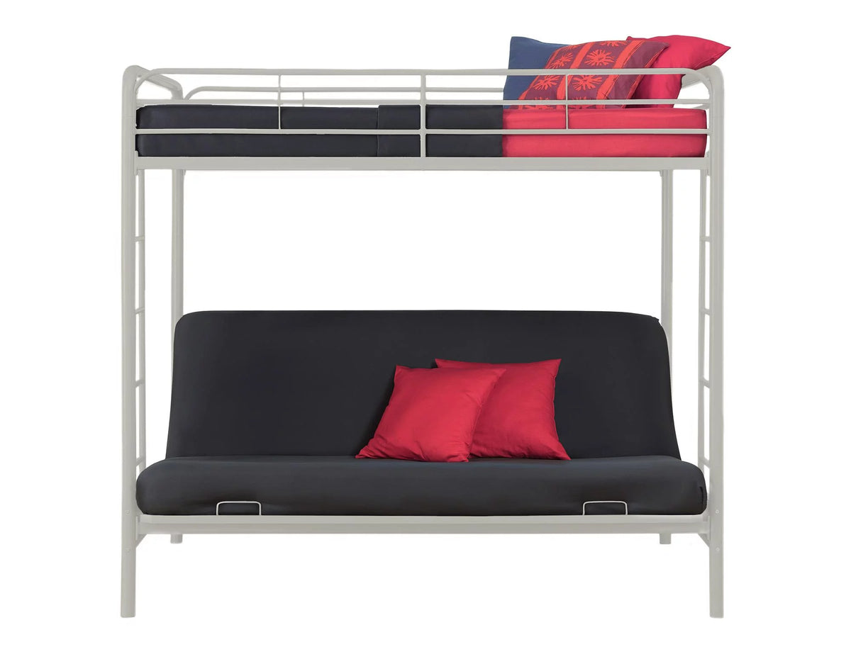 Black Twin over Futon Metal Bunk Bed C75407