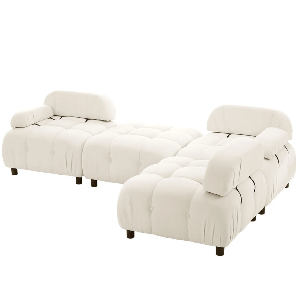 Beige L Shaped Convertible Sectional Sofa Y8928