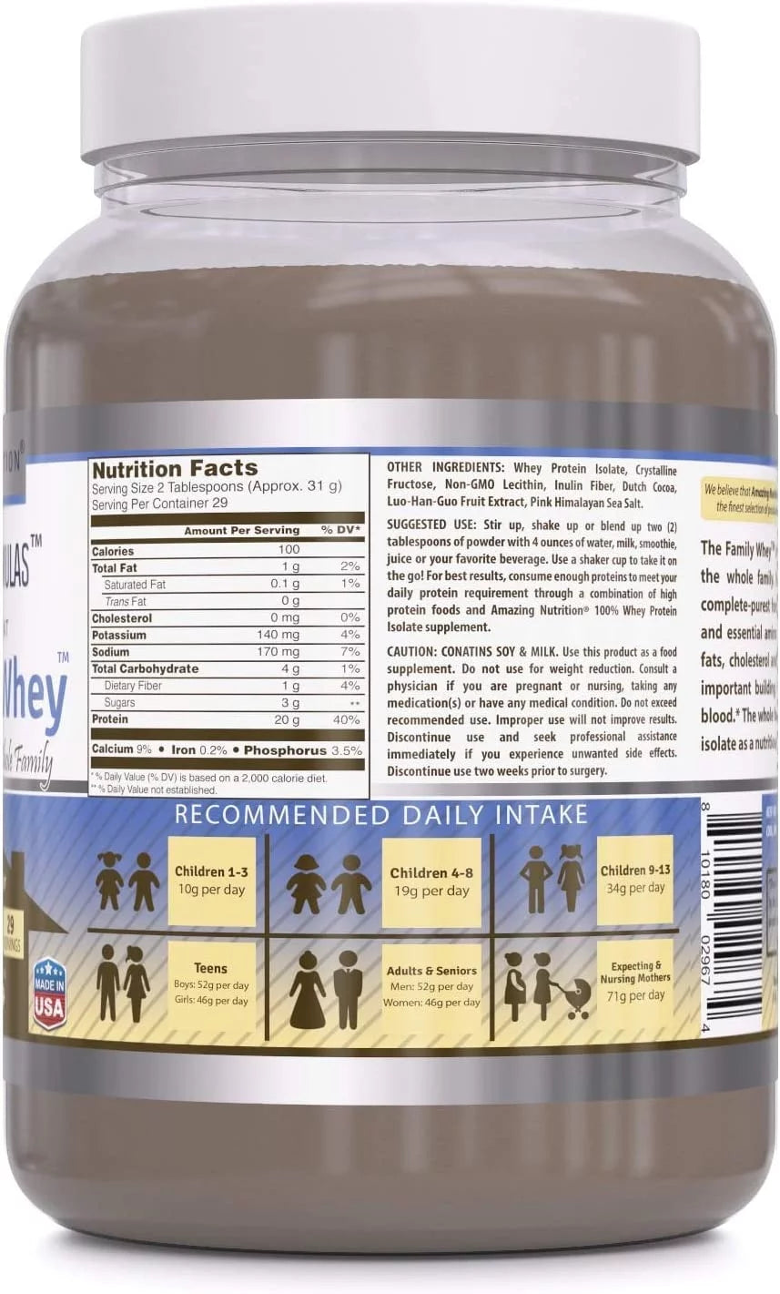 Whey Protein Isolate Chocolate Flavor 2 Lbs V3341