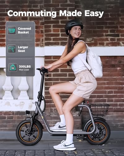 Electric Scooter with Seat, Foldable, Disc Brakes X757