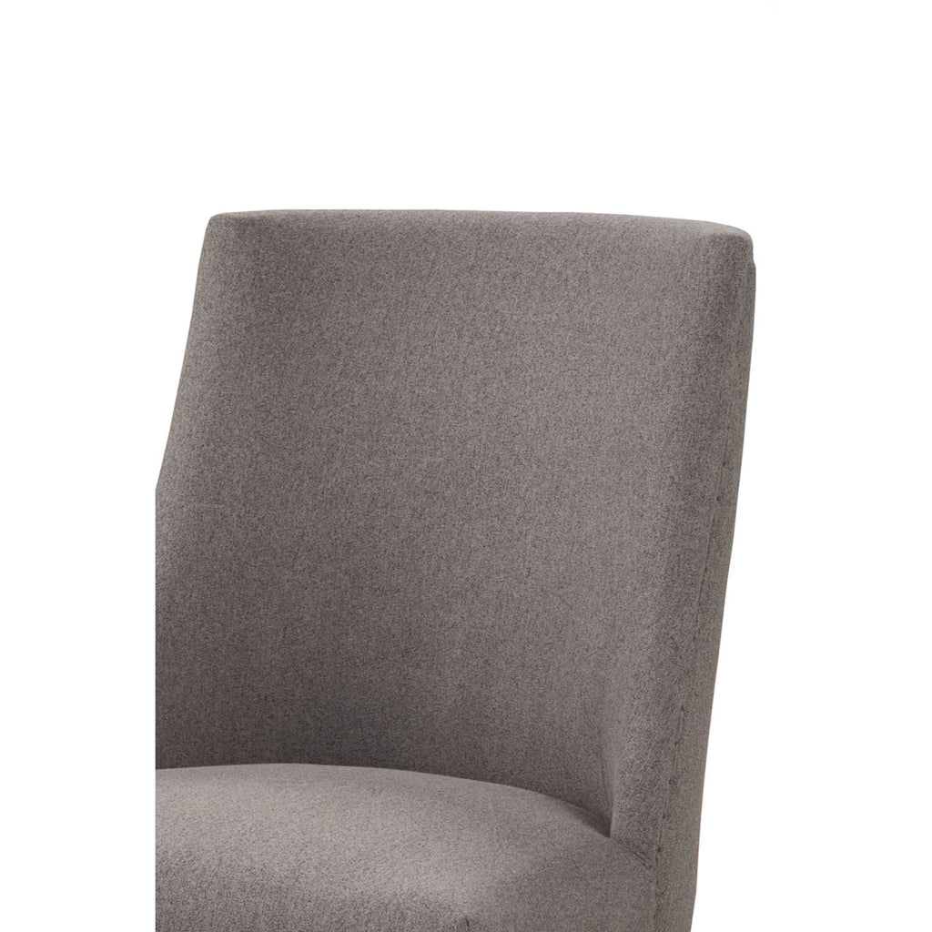 Fabric Upholstered Wooden Side Chairs Set of Two Gray and Brown D5231