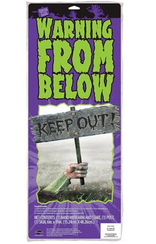 Zombie Groundbreaker Sign Decoration with Arm, Pole & Ground Stake I1881