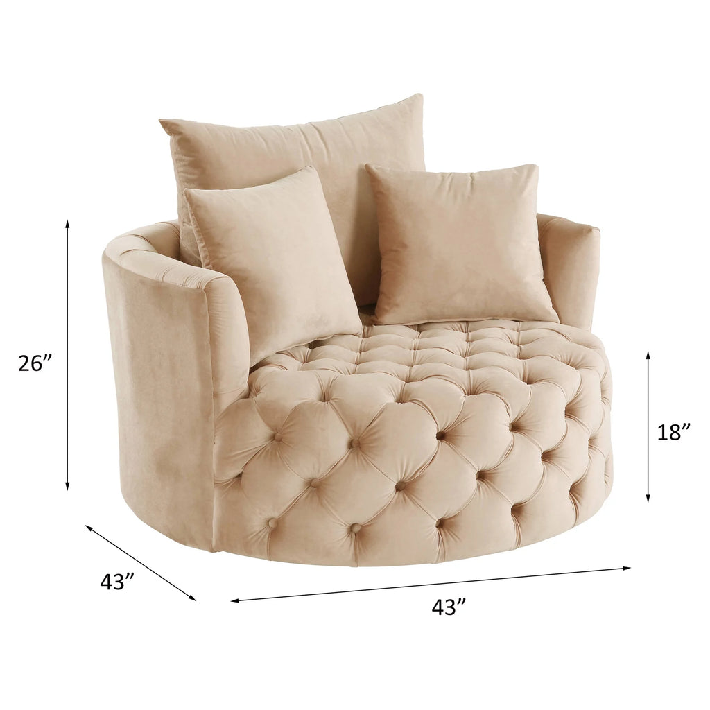 Beige Tufted Accent Chair Z335466