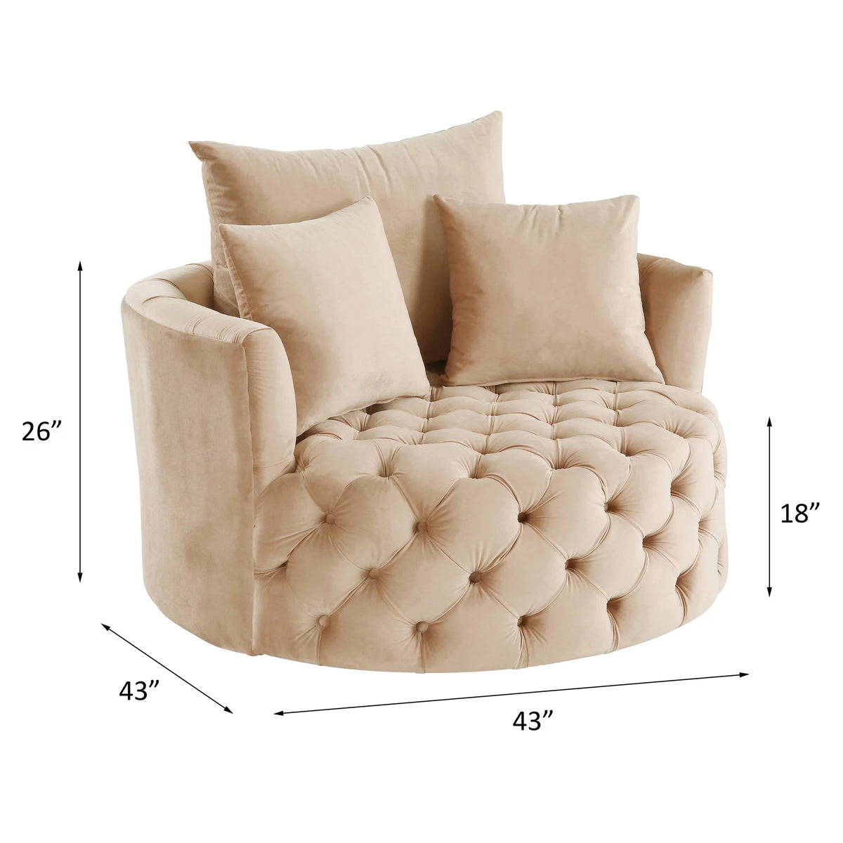 Beige Tufted Accent Chair Z335466