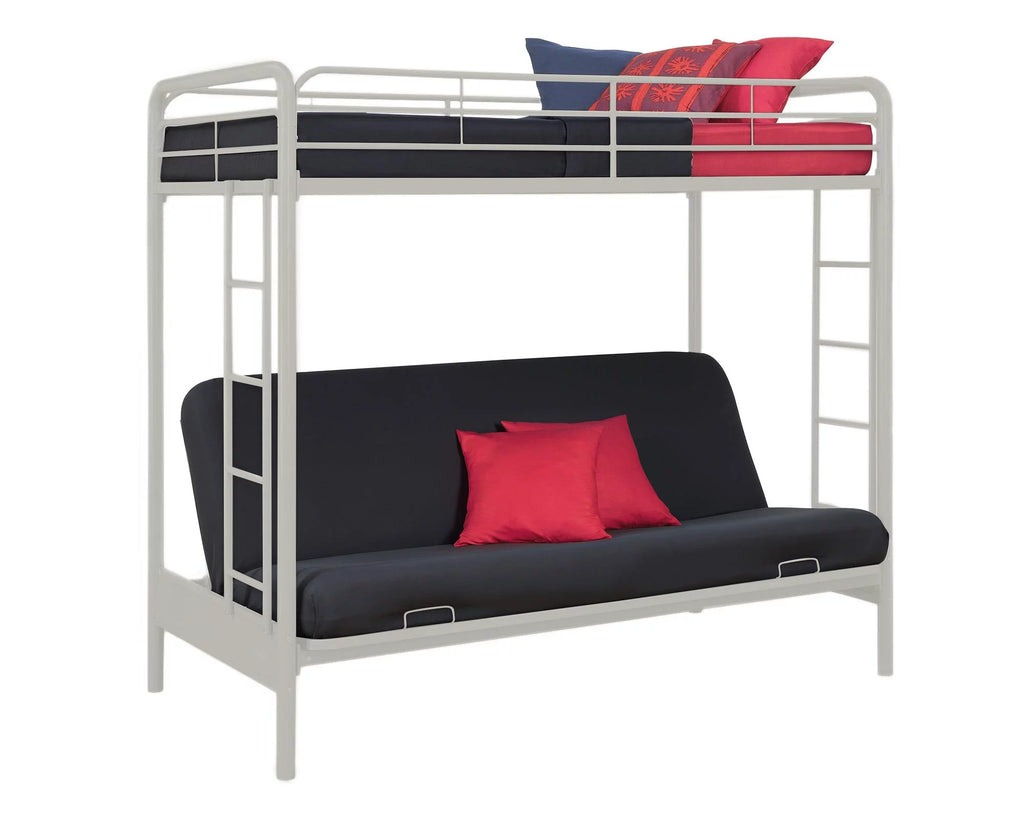 Black Twin over Futon Metal Bunk Bed C75407