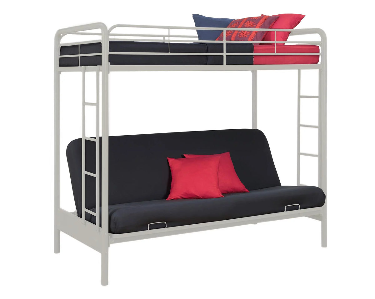 Black Twin over Futon Metal Bunk Bed C75407