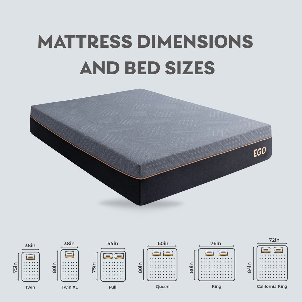 Black 12 inch Queen Gel Memory Foam Mattress P4511