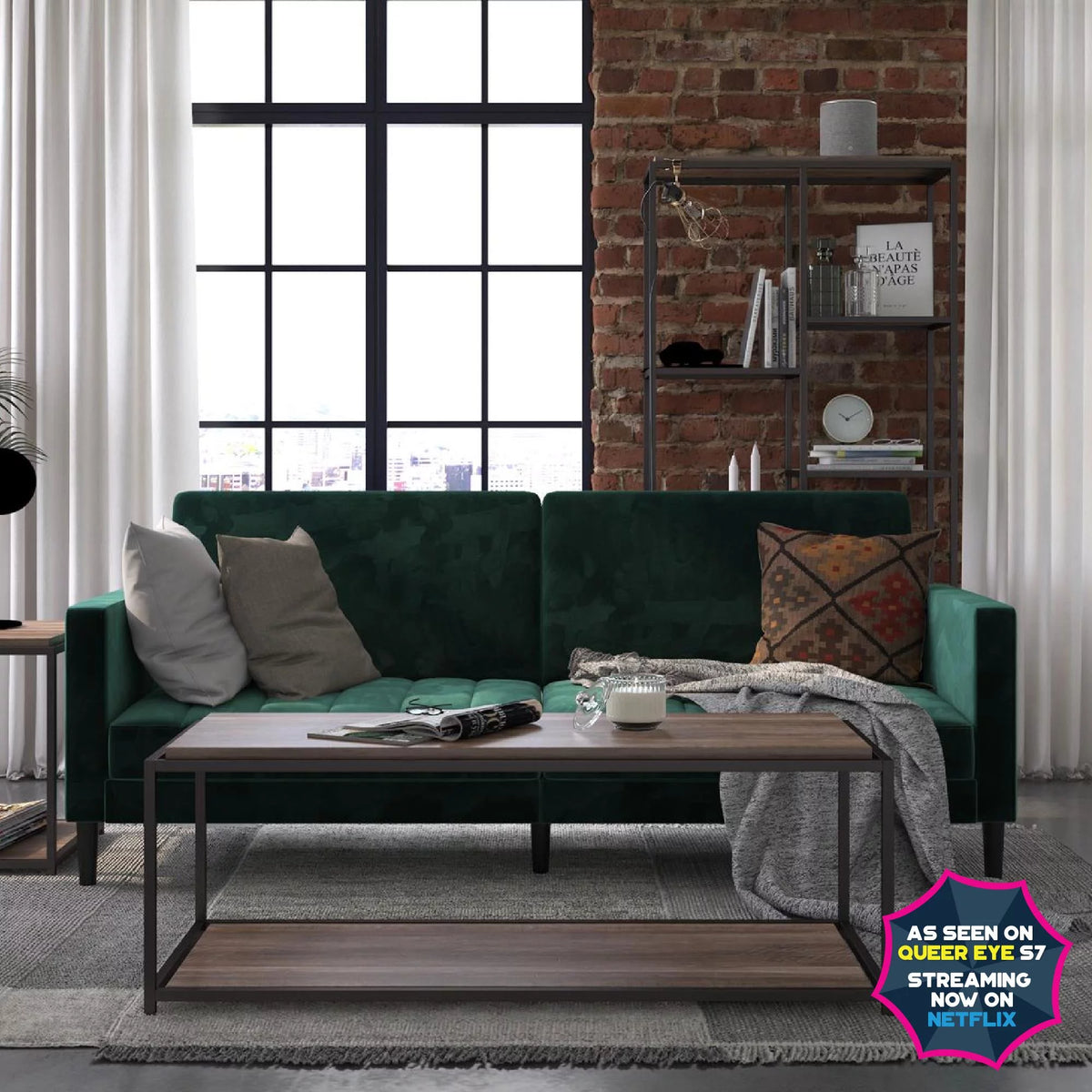 Green Velvet Futon R96990
