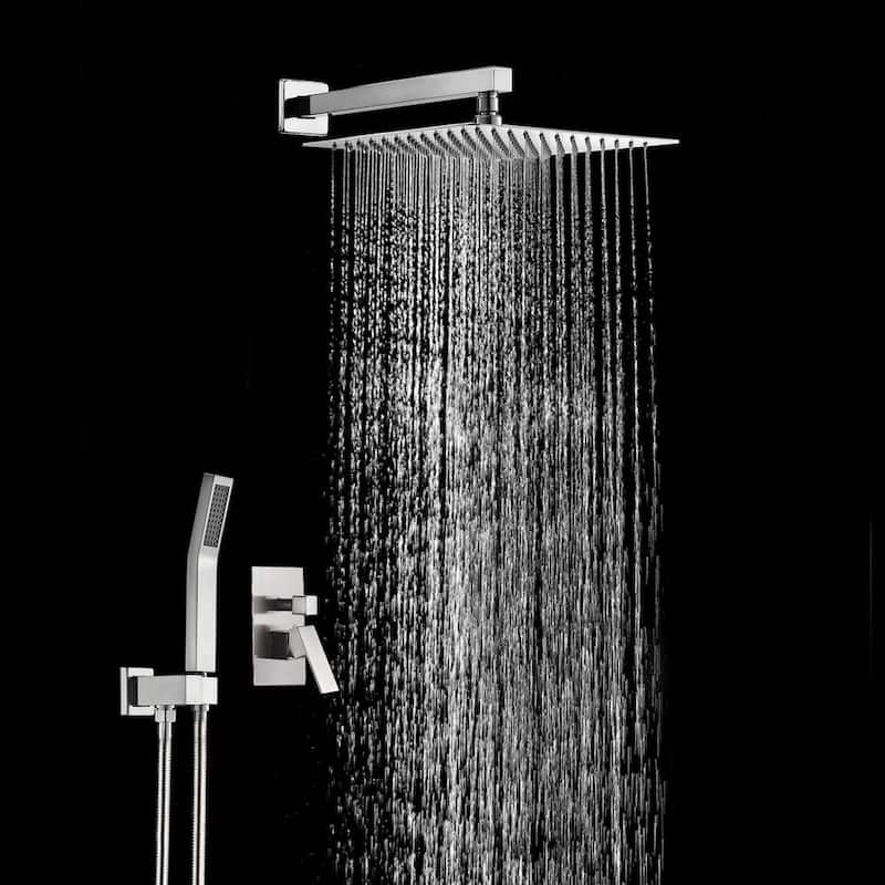 12 in. Brushed Nickel Shower System with Handheld S503383