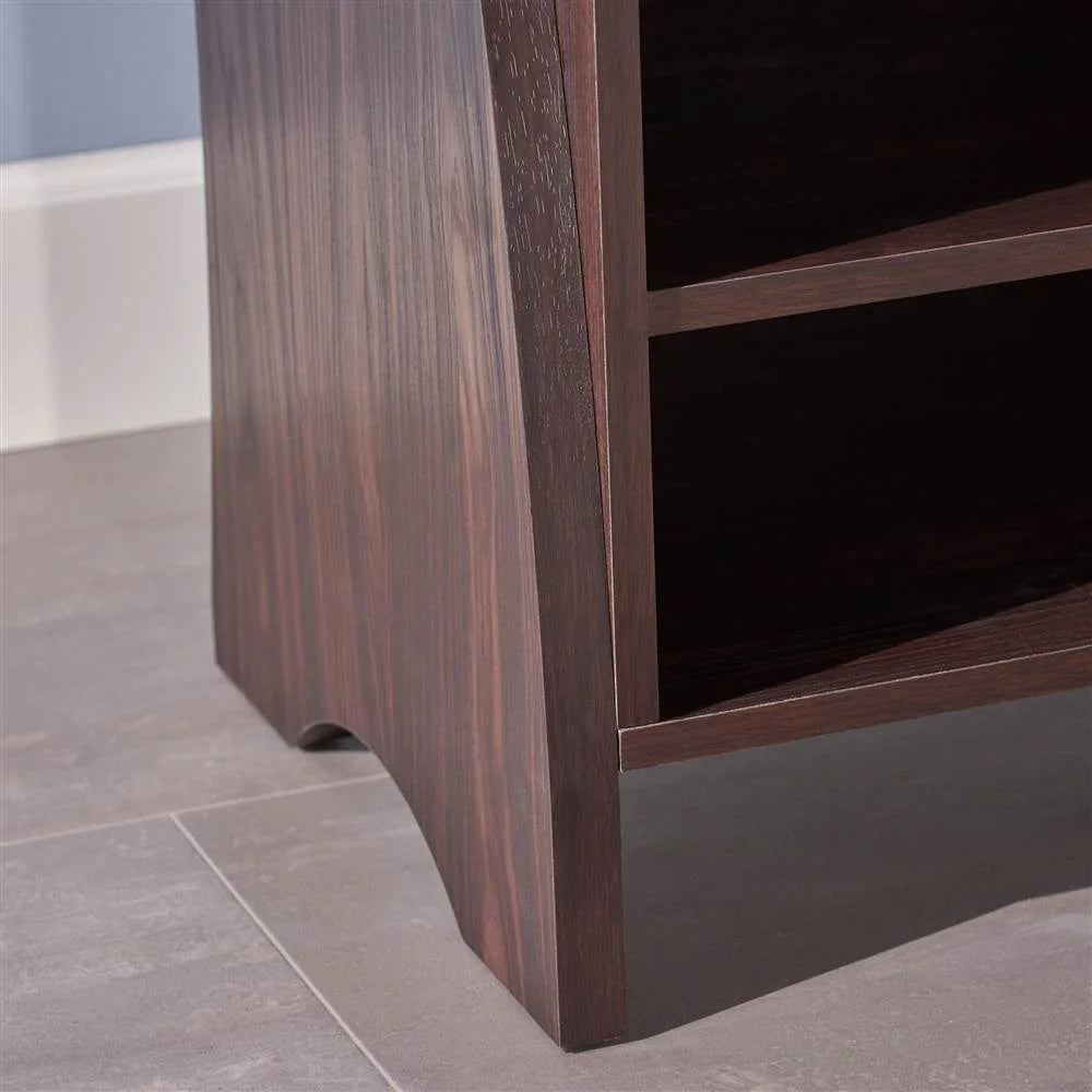 Faux Wood Overlay TV Stand in Dark Walnut E81627