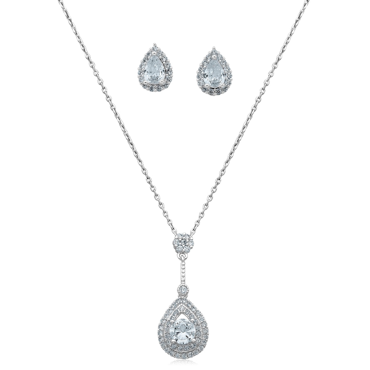 Teardrop Pendant and Matching Earring Set Z510330