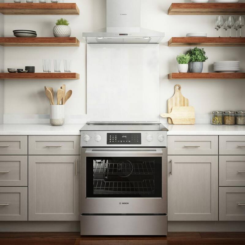 30 in. 4.6 cu. ft. Slide-In Electric Range with Self Cleaning Convection Oven in Stainless Steel J530058