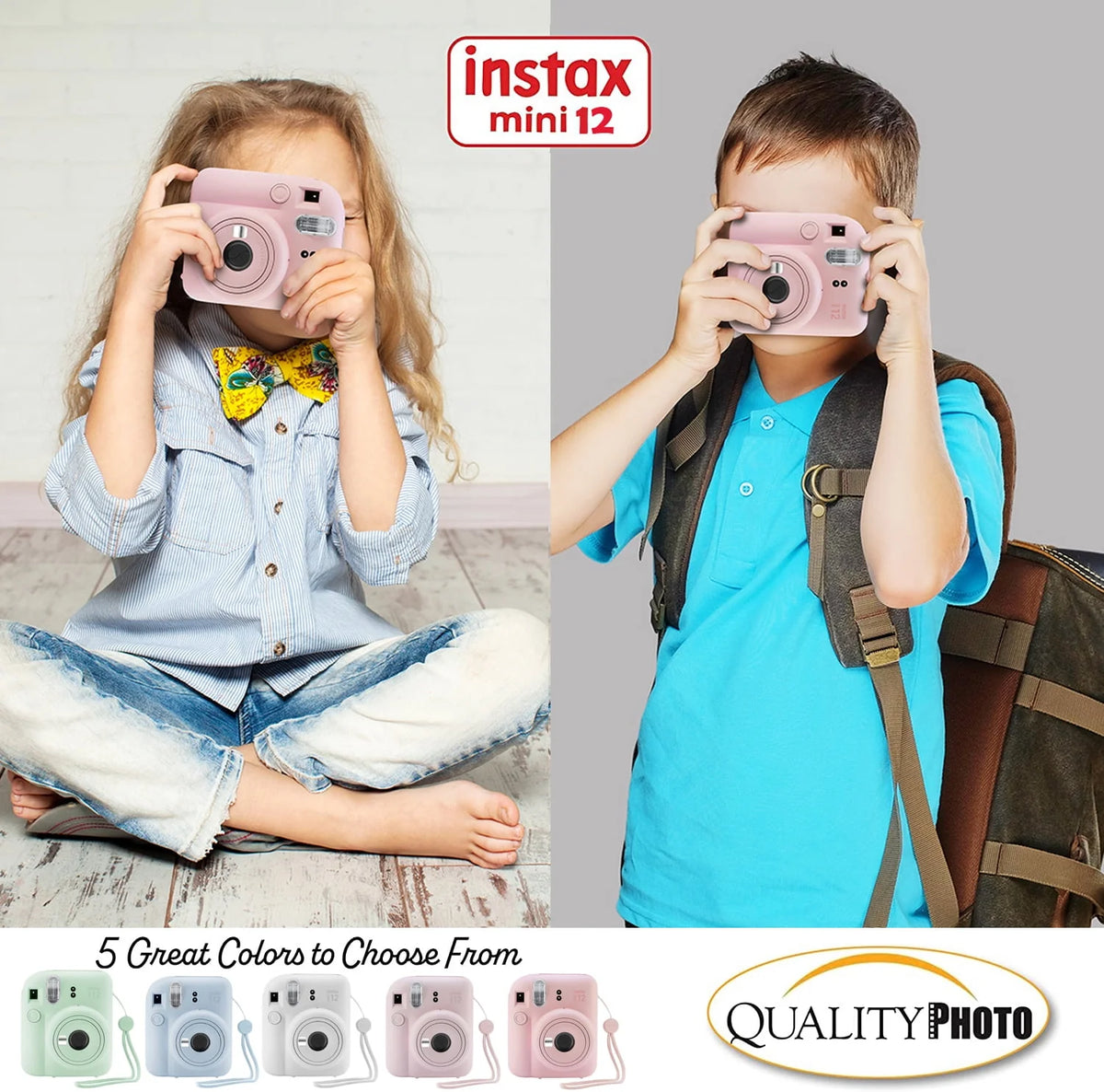 Blossom Pink Instant Camera with Case and Accessory Kit T686645
