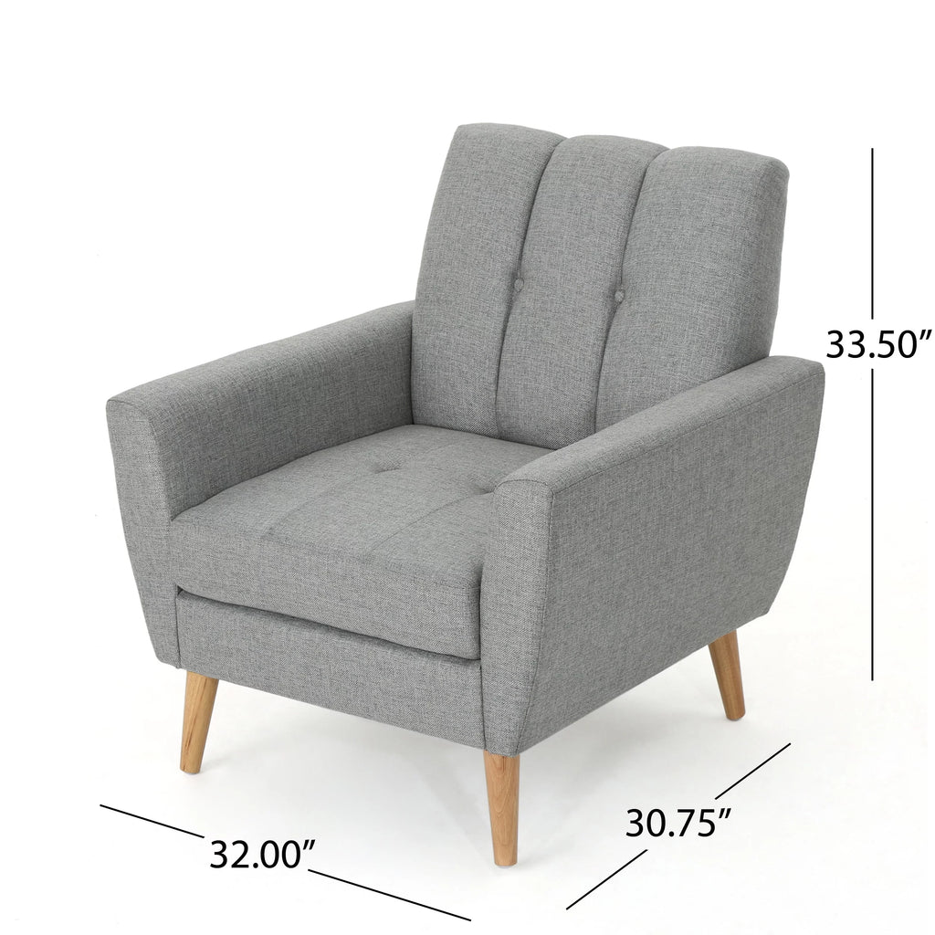Gray Fabric Tufted Sofa Chat Set C91443