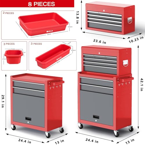 8 Drawer Rolling Metal Tool Chest with Wheels Z33313