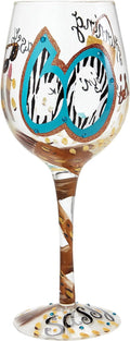 Hand-Painted Artisan Wine Glass 15 Oz D42180