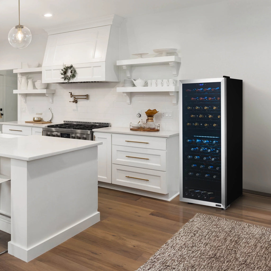 98 Bottle Dual Zone Stainless Steel Wine Refrigerator D605