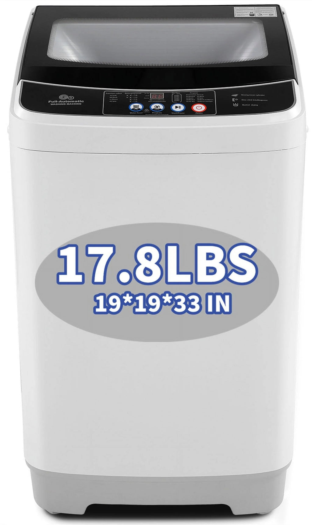 2.4 Cu.ft Portable Washing Machine with Glass Top-Load & Drain Pump L74567