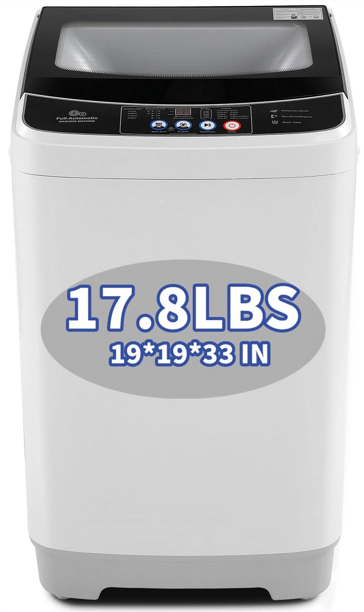 2.4 Cu.ft Portable Washing Machine with Glass Top-Load & Drain Pump L74567