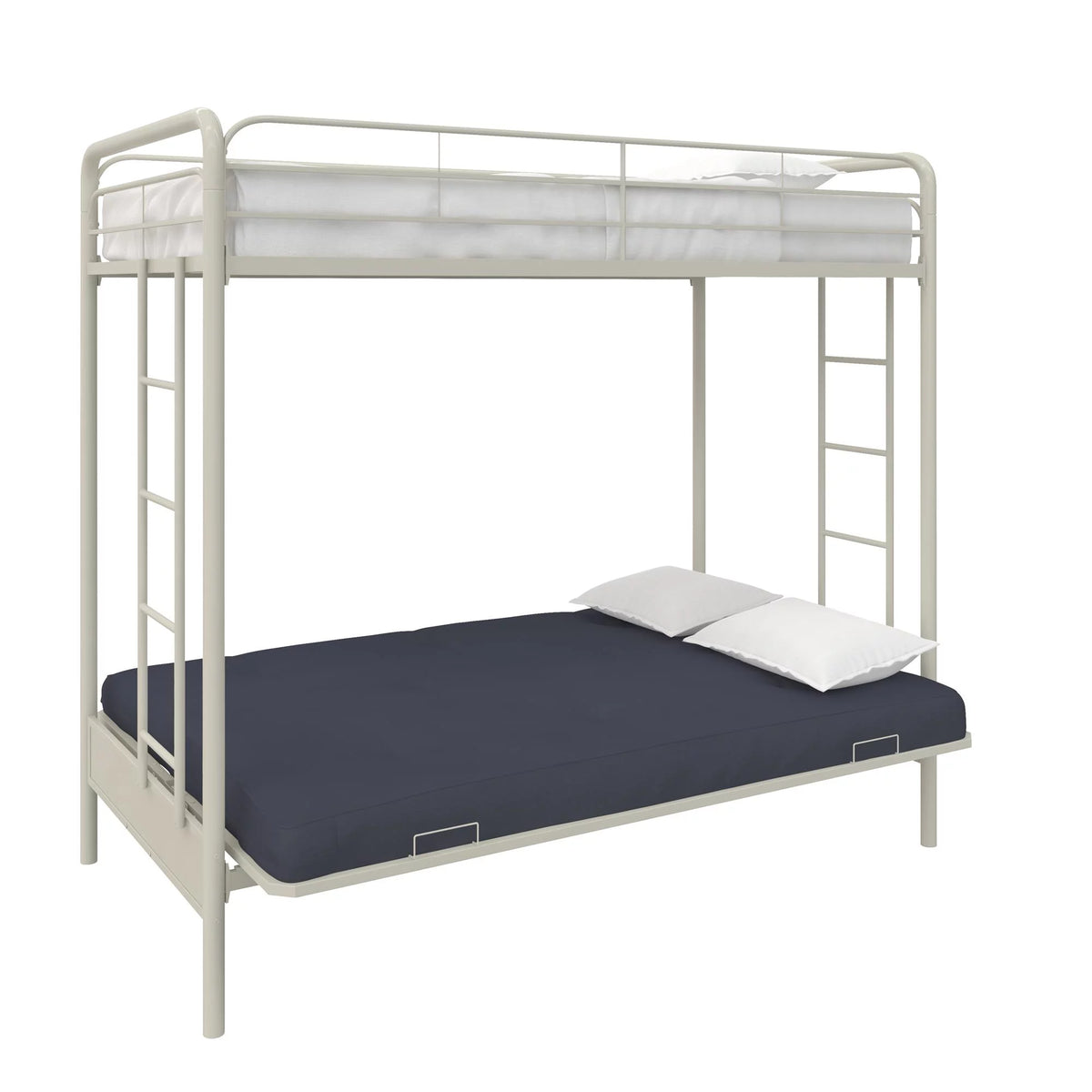 Black Twin over Futon Metal Bunk Bed C75407