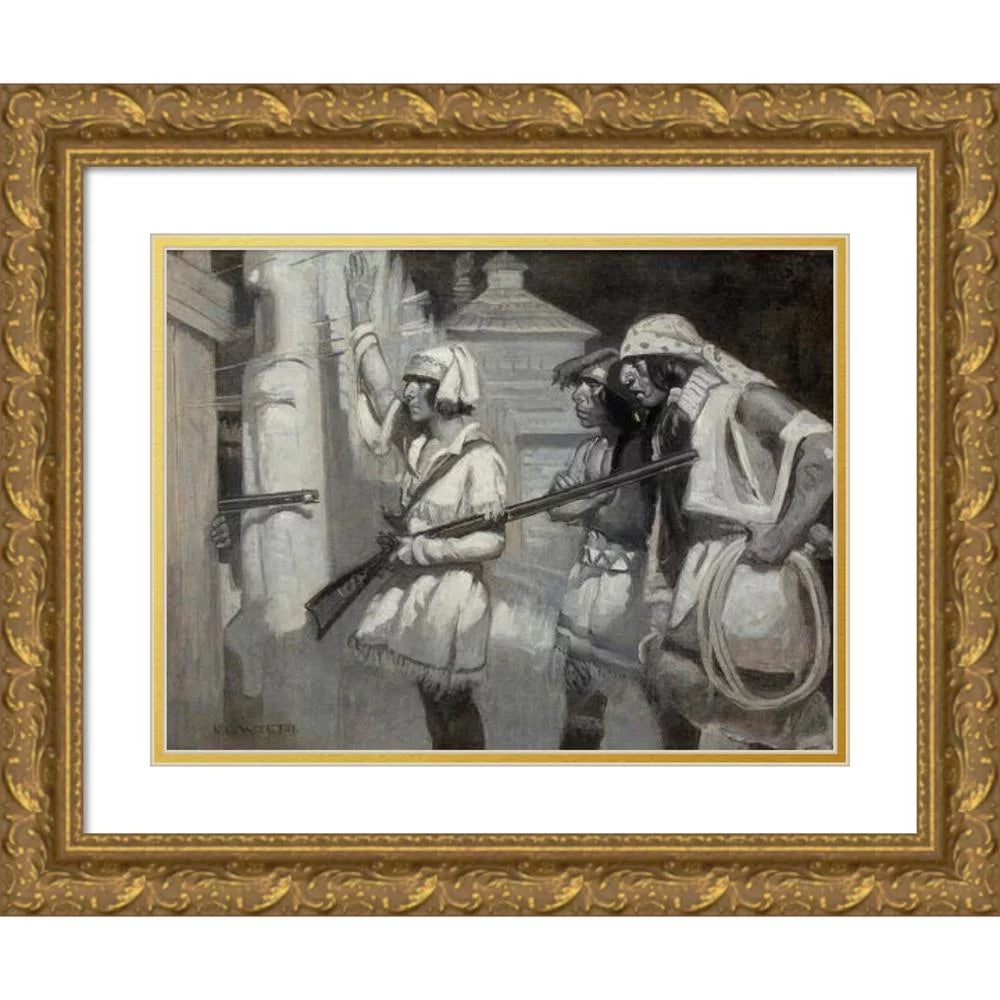 14x12 Gold Ornate Wood Frame Double Matted Art Print K825503