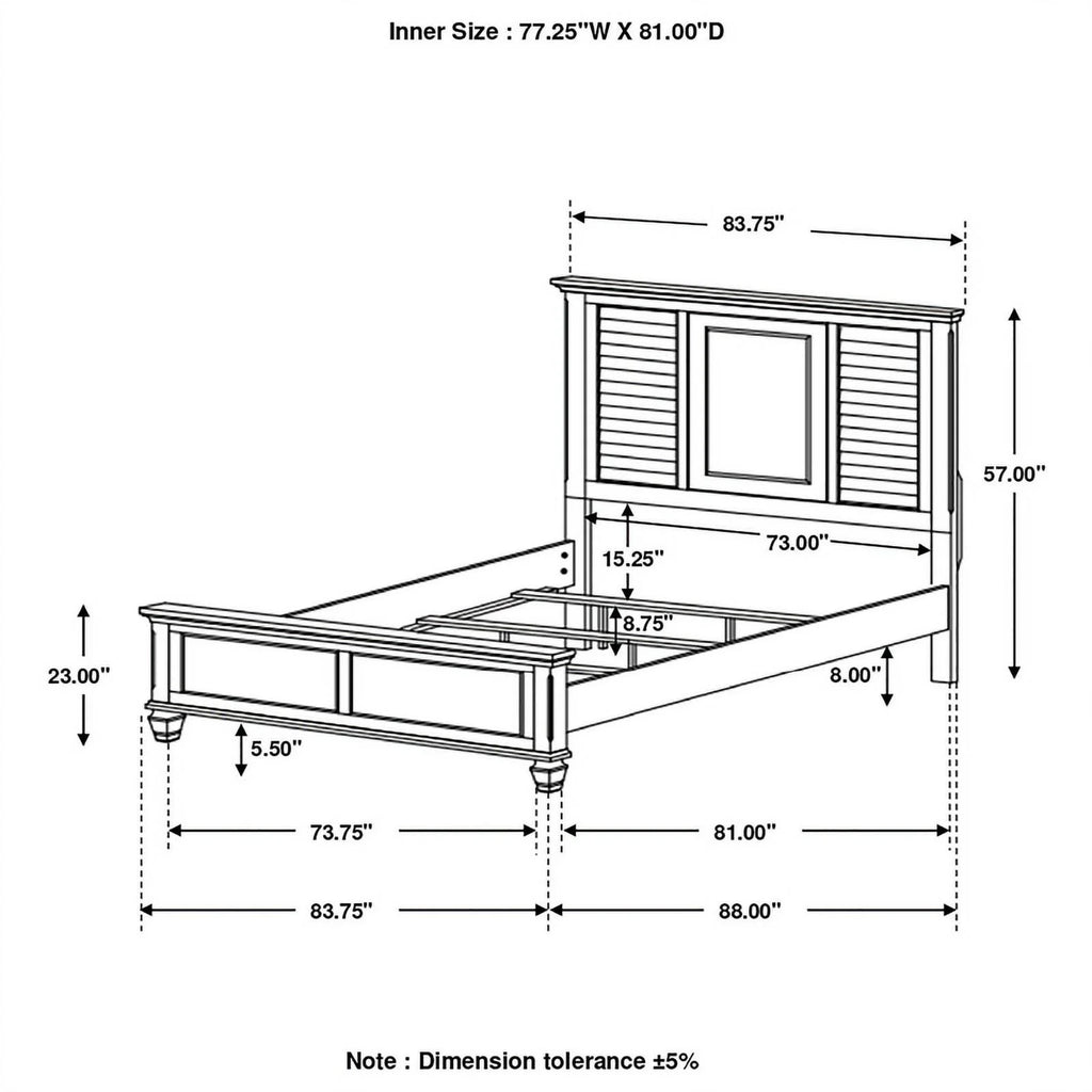 Wood Eastern King Panel Bed C361