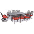 11-Piece Outdoor Dining Set with Cast-Top Table and Chairs P40915