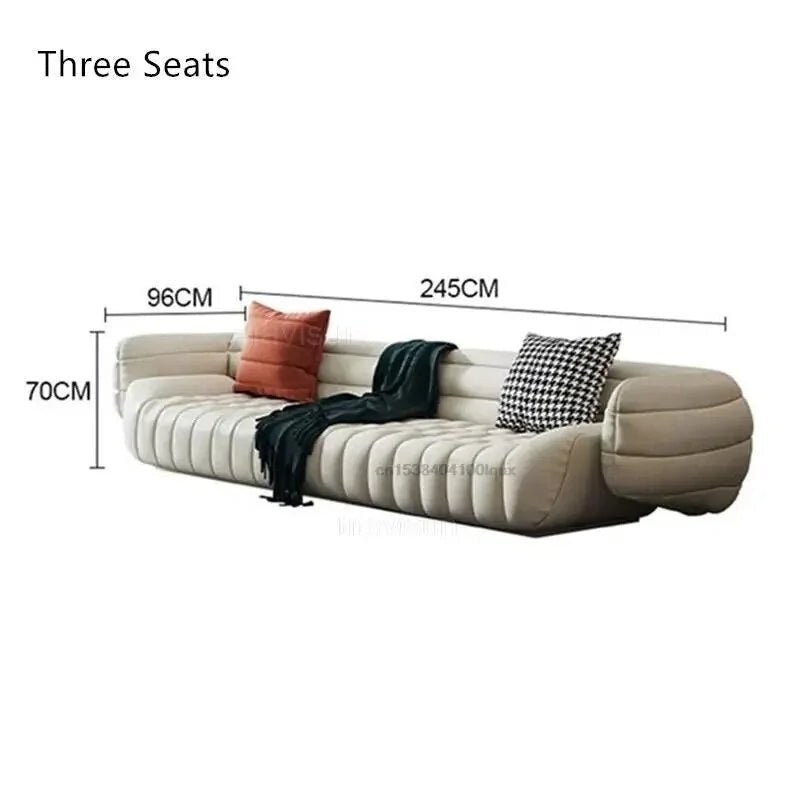 Yellow Light Grey Leather Sofa C4434