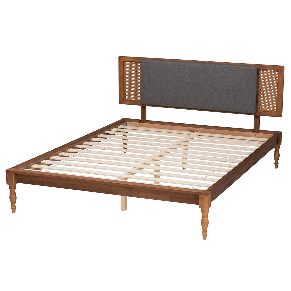 King Size Fabric Wood Platform Bed Q4852