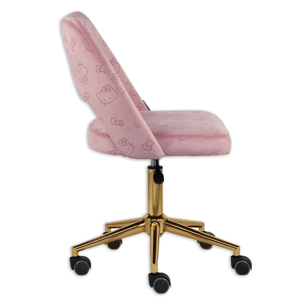 White Velvet Swivel Vanity Chair with Wheels B3517