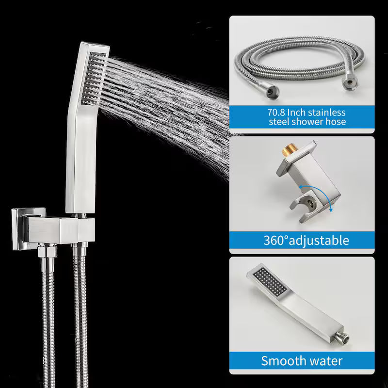 12 in. Brushed Nickel Shower System with Handheld S503383